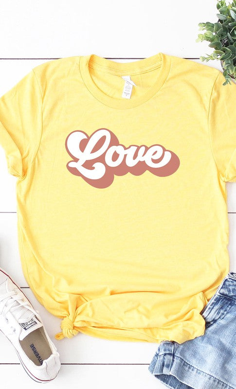 Retro Love Valentines Graphic Tee T-Shirt