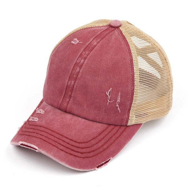 C.C Multi Level Crisscross Pony Cap