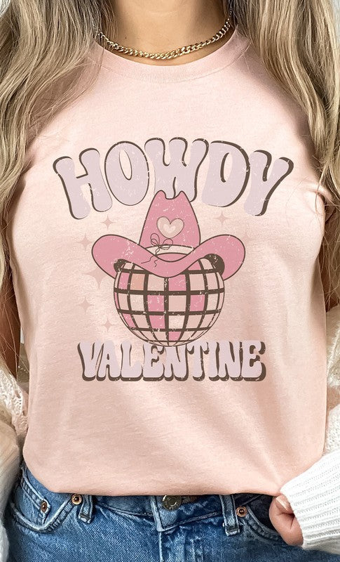 Howdy Valentine Cowboy Disco Ball PLUS Graphic Tee