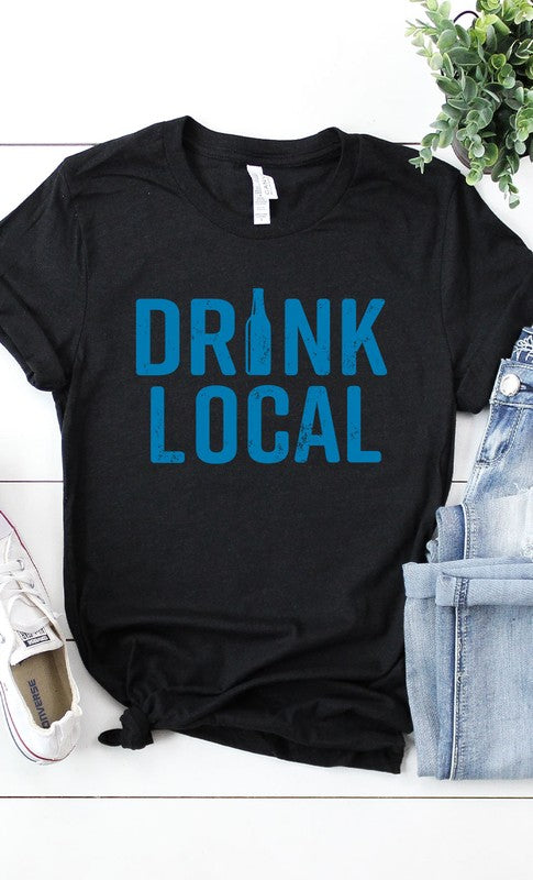 Retro Drink Local Graphic Tee T-Shirt