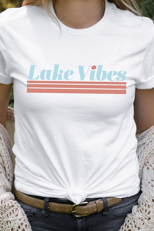 Lake Vibes Summer Fun Water Vacation Graphic Tee T-Shirt