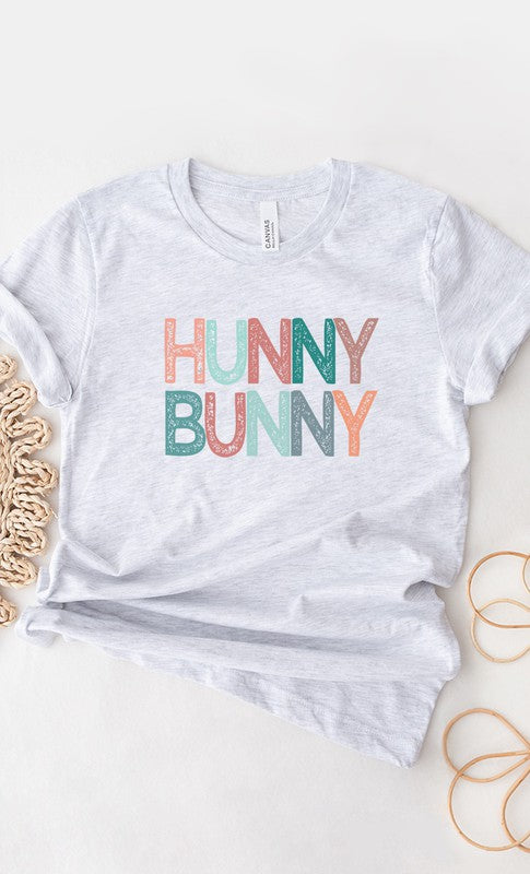 Multicolor Pastel Hunny Bunny Graphic Tee T-Shirt