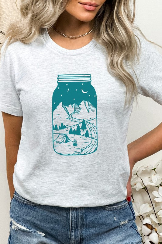 Summer Night Adventure in Mason Jar Graphic Tee T-Shirt