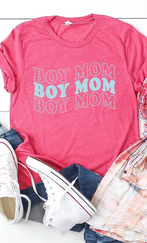 Retro Boy Mom Graphic Tee T-Shirt