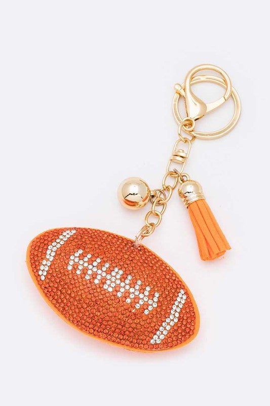 Soft Crystal Football Key Charm