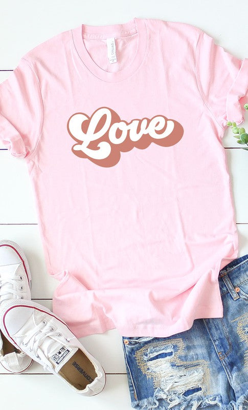 Retro love Valentines Graphic Tee T-Shirt PLUS