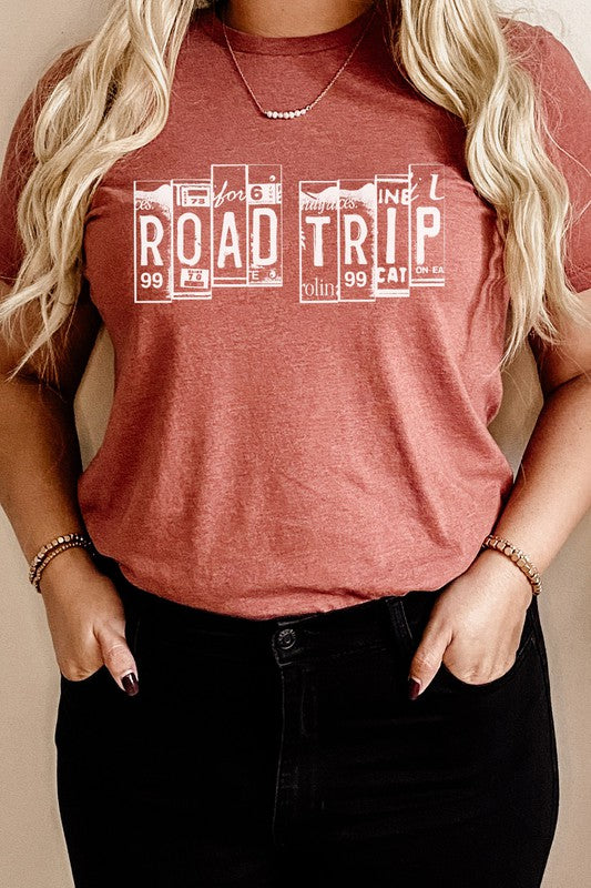 Road Trip License Plate Vacation Graphic Tee