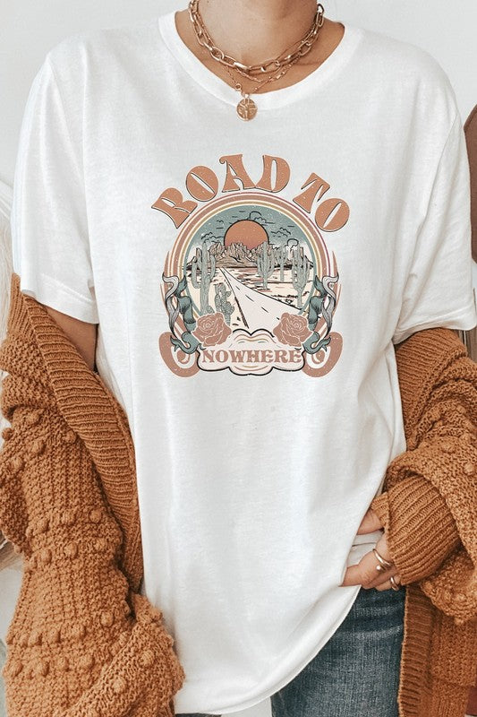 Road To Nowhere Desert Trip Cactus Sun Graphic Tee