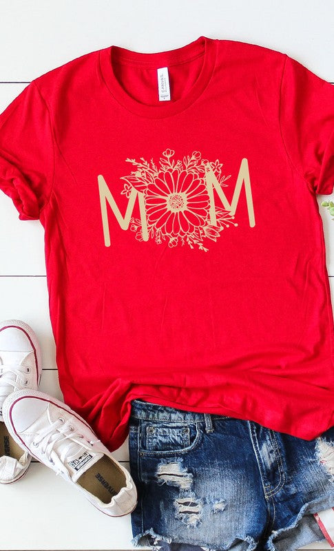 Boho Floral Mom Graphic Tee T-Shirt