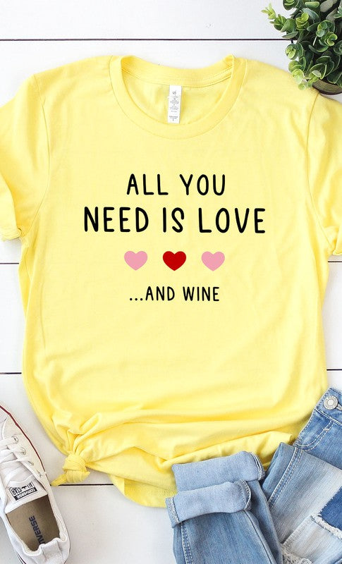 All You Need is Wine Graphic Tee T-Shirt PLUS