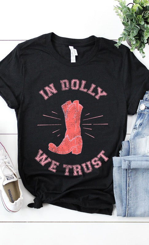 Retro In Dolly We Trust Boot Graphic Tee T-Shirt PLUS