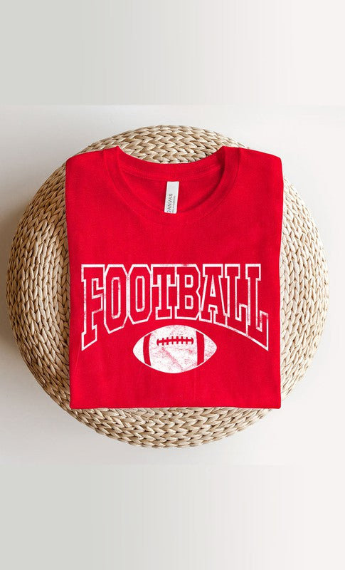 Distressed Football Graphic Tee T-Shirt