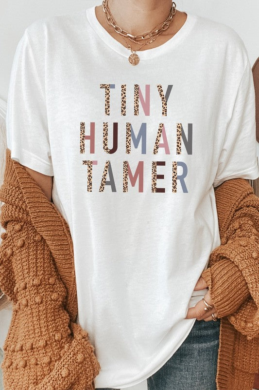 Tiny Human Tamer Leopard Mom Life Graphic Tee