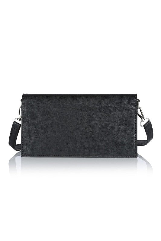 LEATHER FLAP ENVELOPE BAG