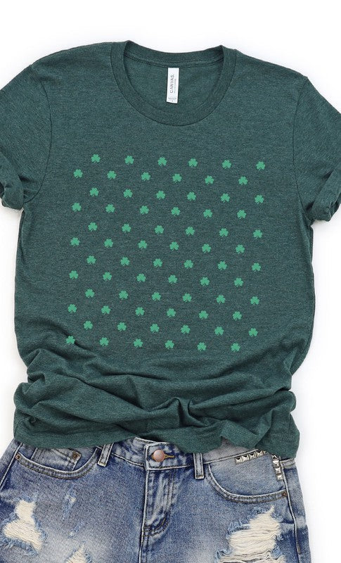 Clover Pattern Graphic Tee T-Shirt PLUS