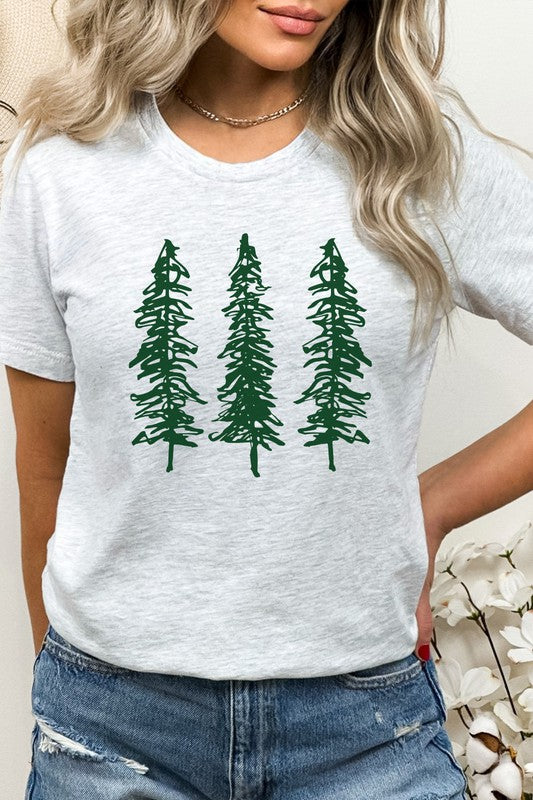 Forest Pine Trees Camping Graphic Tee T-Shirt