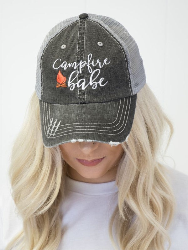 Campfire Babe Embroidered Trucker Hat