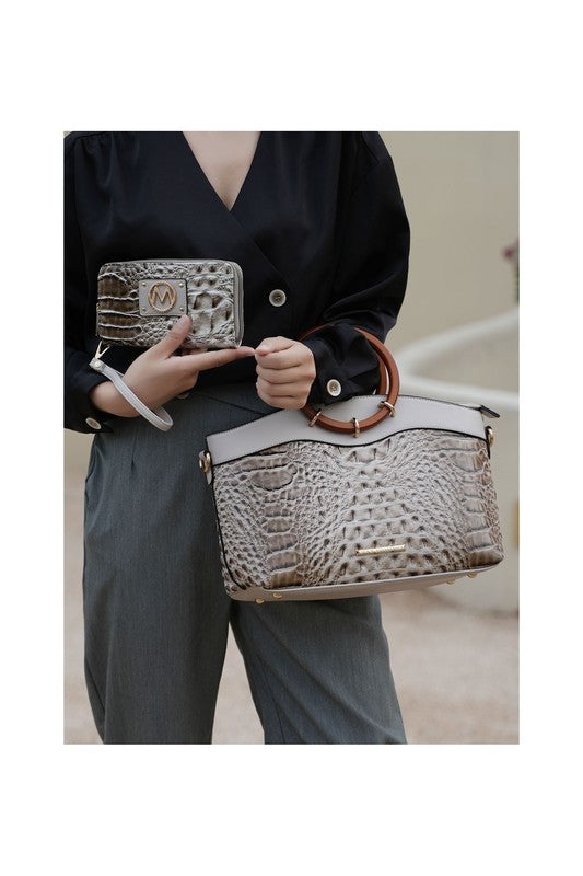 MKF Phoebe Tote with Wristlet Wallet Bag by Mia K