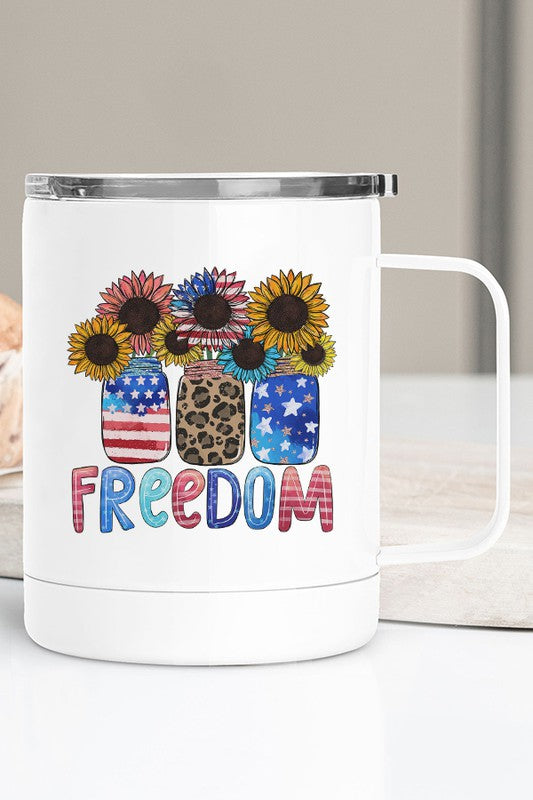 Patriotic Freedom Mason Jars Travel Mug