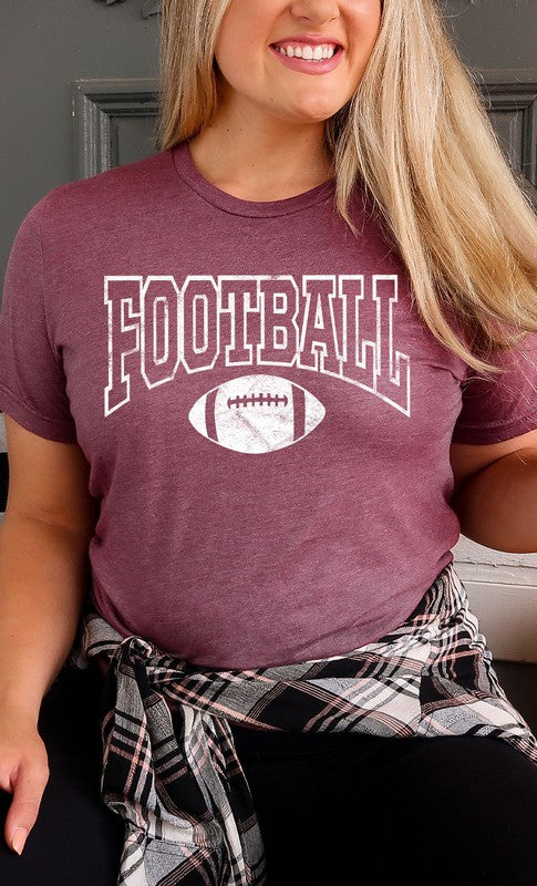 Distressed Football Graphic Tee T-Shirt