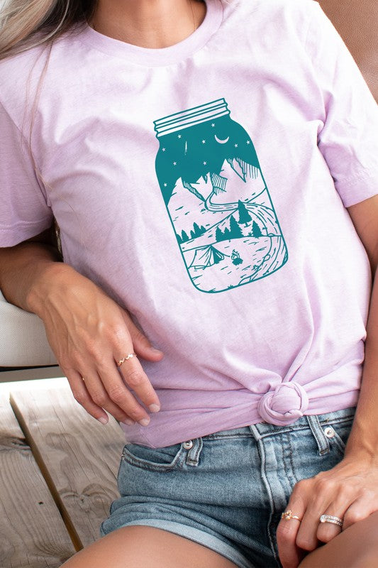 Summer Night Adventure in Mason Jar Graphic Tee T-Shirt