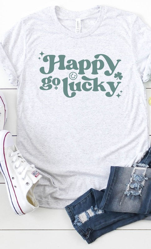 Vintage Happy Go Lucky Graphic Tee T-Shirt