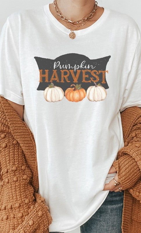 Vintage Pumpkin Harvest Graphic Tee T-Shirt PLUS