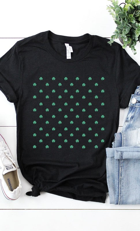 Clover Pattern Graphic Tee T-Shirt