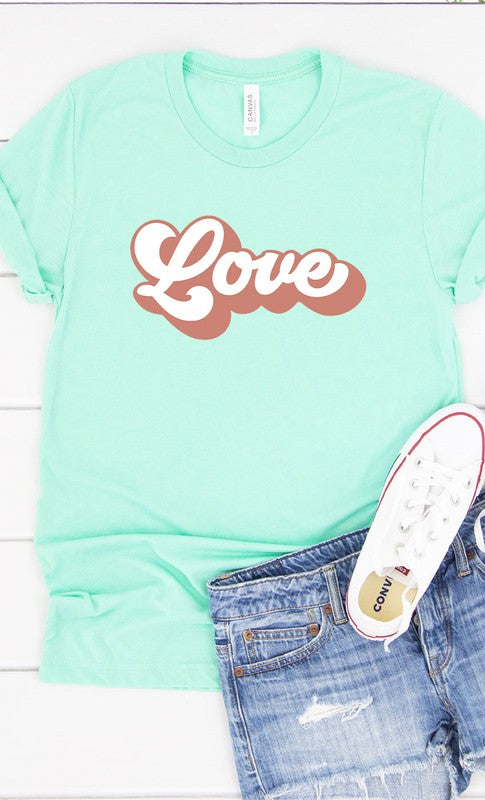 Retro Love Valentines Graphic Tee T-Shirt