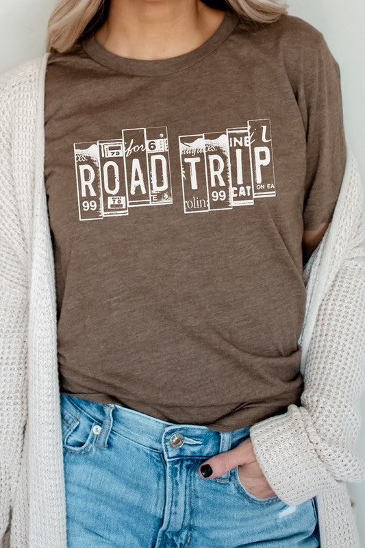 Road Trip License Plate Vacation Graphic Tee