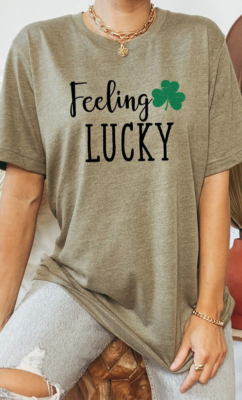 Feeling Lucky Shamrock PLUS SIZE Graphic Tee T-Shirt