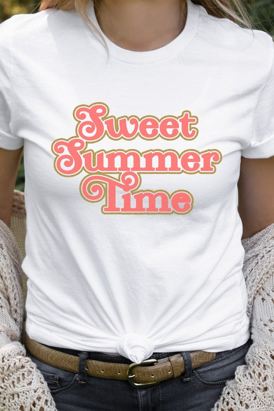 Retro Metallic Sweet Summer Time Graphic Tee T-Shirt