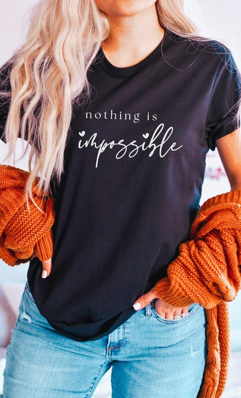 Nothing Is Impossible Heart Scribe Graphic Tee T-Shirt