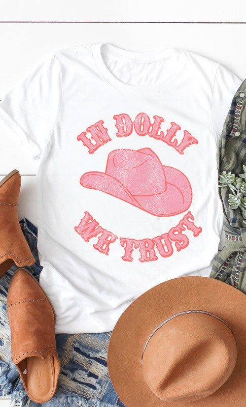 Retro In Dolly We Trust Hat Graphic Tee T-Shirt PLUS