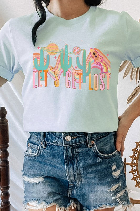 Lets Get Lost Desert Space Groovy Graphic Tee