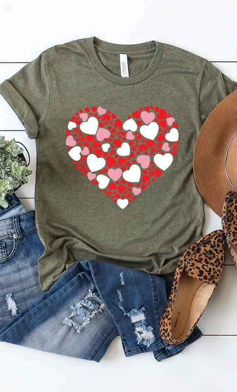 Multiple Heart Graphic Tee T-Shirt PLUS