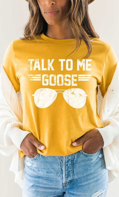 Talk to Me Goose White Ink Graphic Tee T-Shirt PLUS