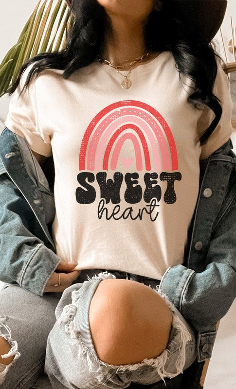 Distressed Rainbow Sweet Heart Graphic Tee