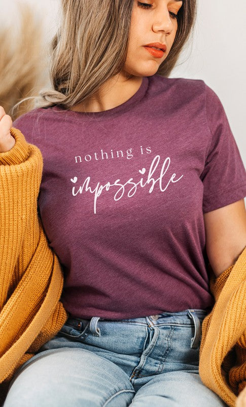 Nothing Is Impossible Heart Scribe Graphic Tee T-Shirt