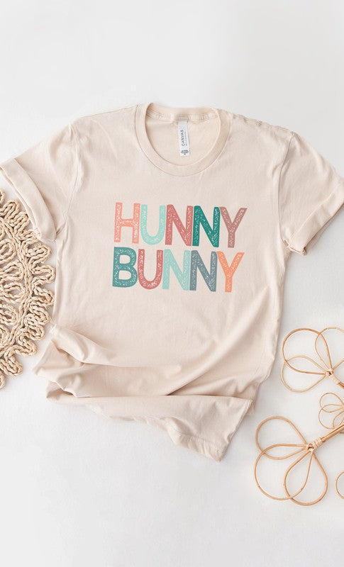 Multicolor Pastel Hunny Bunny Graphic Tee T-Shirt