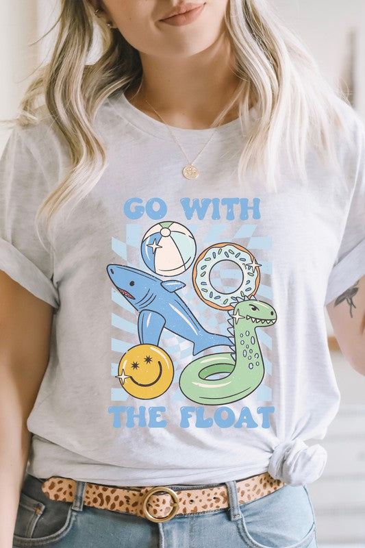 Blue Go With The Float Pool Toys Graphic Tee