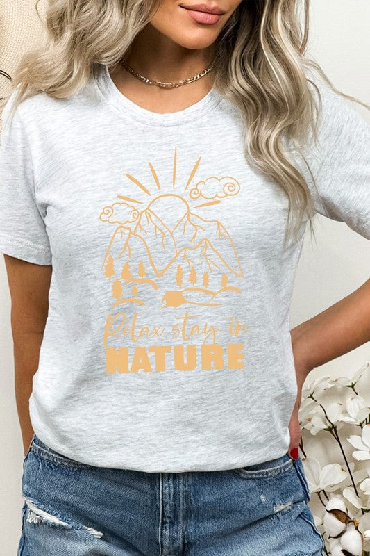 Relax Stay In Nature Mountain Camping Graphic Tee