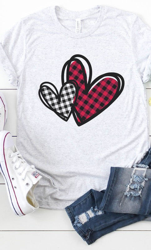 Plaid Heart Graphic Tee PLUS