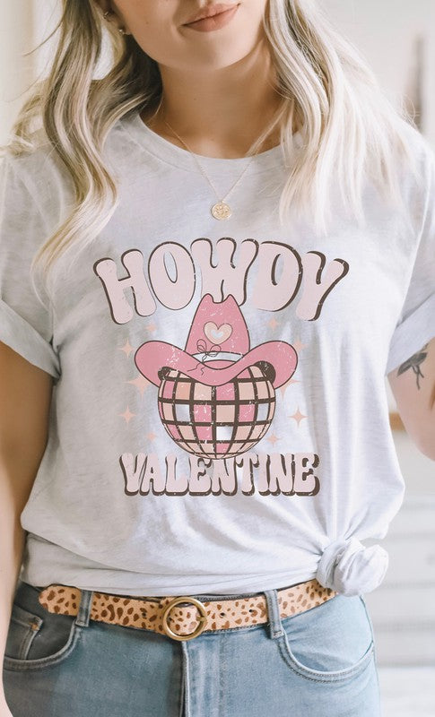 Howdy Valentine Cowboy Disco Ball Graphic Tee