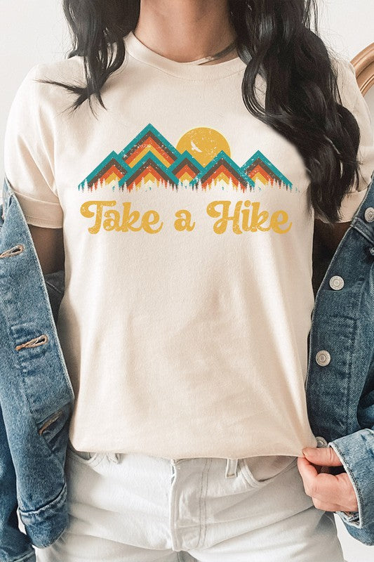 Take A Hike Forest Mountains Sunrise Graphic Tee