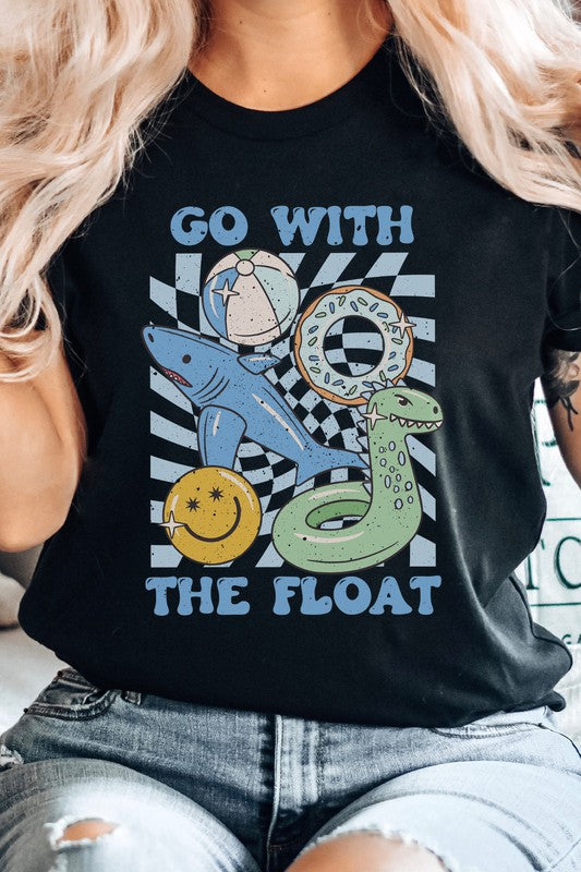 Blue Go With The Float Pool Toys Graphic Tee