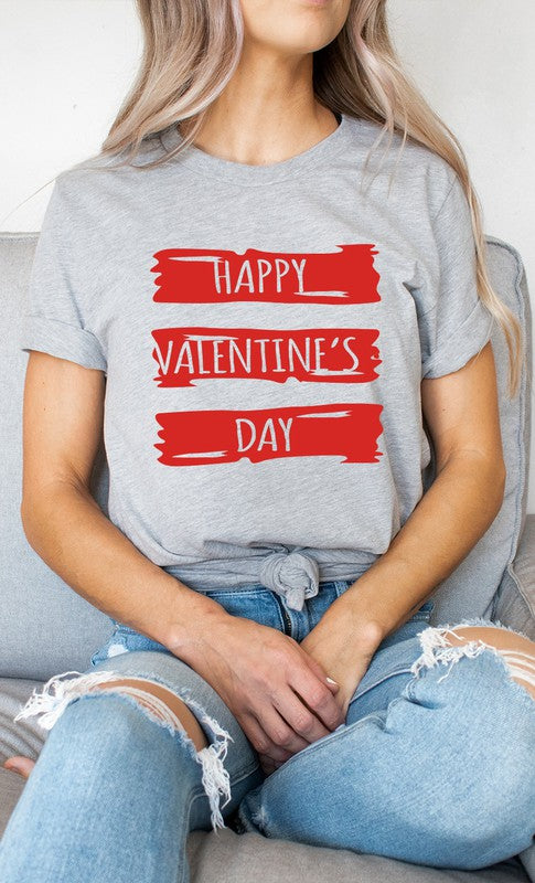 Paint Smudge Happy Valentines Day PLUS Graphic Tee T-Shirt