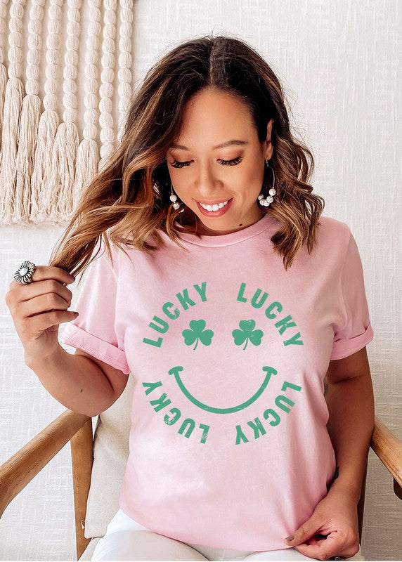 Retro Lucky Smiley Graphic Tee T-Shirt PLUS