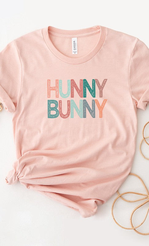 Multicolor Pastel Hunny Bunny Graphic Tee T-Shirt