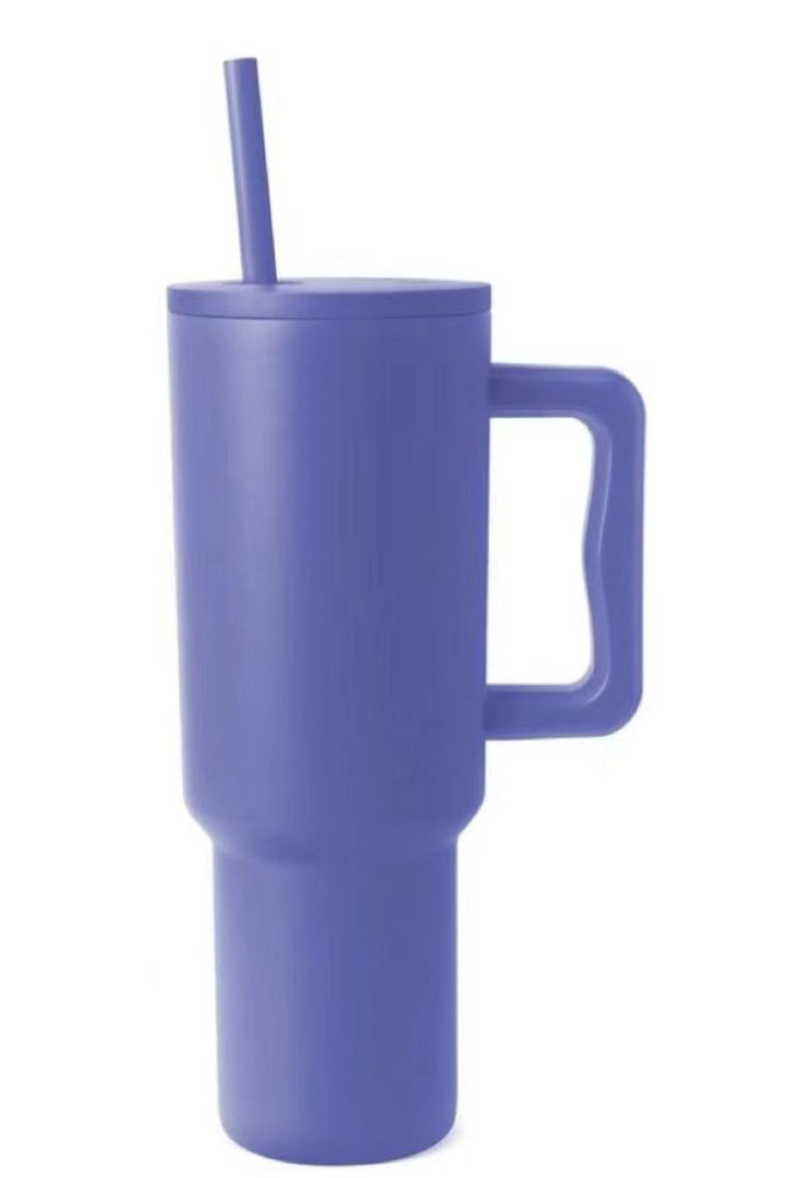 40oz Monochromatic Stainless Steel Tumbler with Matching Straw